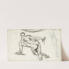 Scheefstaande rugfiguur, steunend op de l.-arm: kuit by David Humbert de Superville