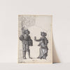 Scheibenriss mit Frau, die einem Hellebardier den Willkommtrunk reicht, und leerem Wappenschild by Hans Rudolf Manuel