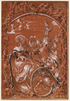 Scheibenriss mit sitzender Schildhalterin und Löwenwappen (1515)