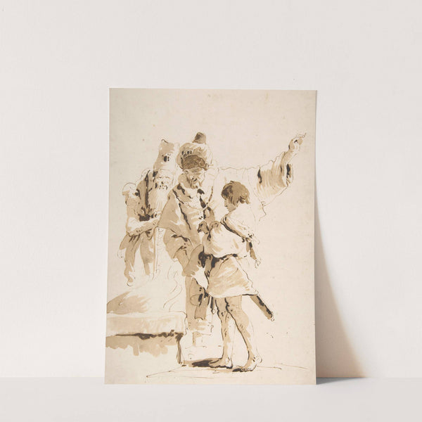 Scherzo di Fantasia; Two Standing Orientals and a Standing Youth with a Sword (1696–1770) by Giovanni Battista Tiepolo