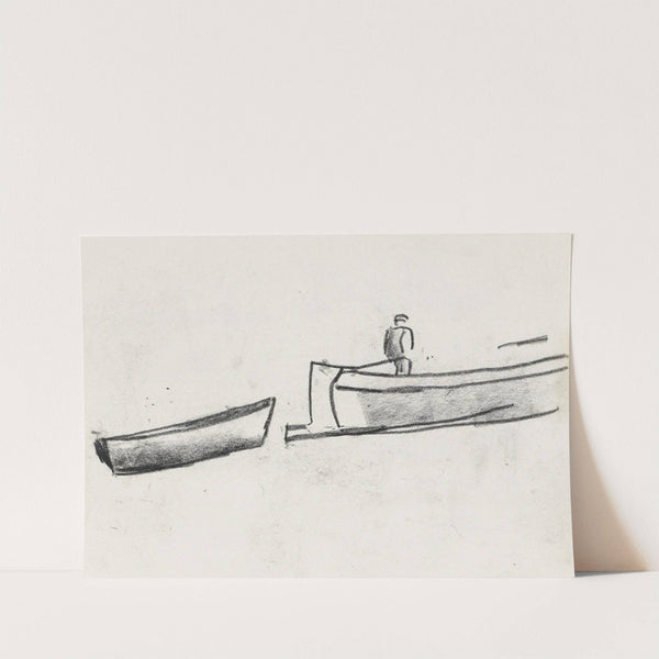 Schetsblad met een schip met een man aan boord (1891) by Leo Gestel