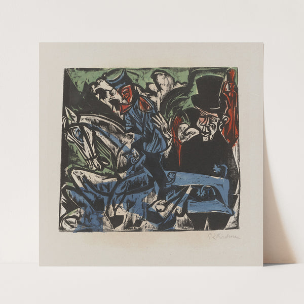 Schlemihl’s Encounter with the Little Grey Man on the Country Road (1915) by Ernst Ludwig Kirchner