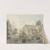 Schleusentor bei einer Kirche, dabei ein Zollhaus by Johannes Huibert Prins