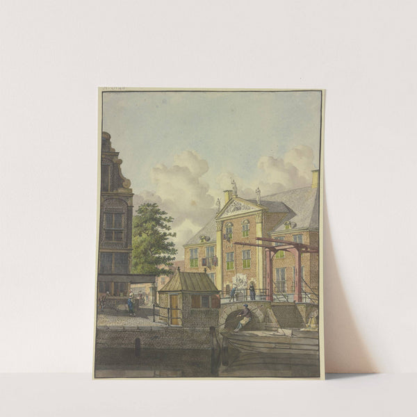 Schleusentor vor einem Palast mit einem Basrelief by Johannes Huibert Prins