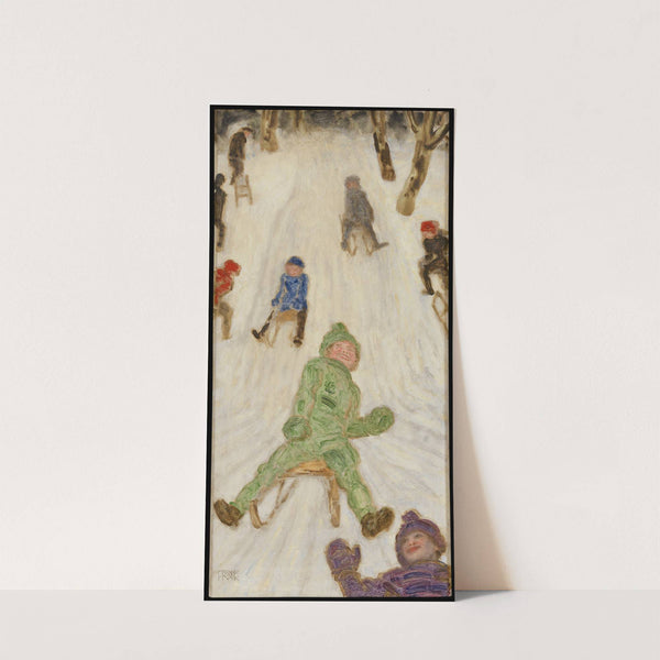 Schlittenfahrt ; Rodelnde Kinder (ca 1926) by Franz von Stuck