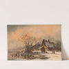 Schlittschuhläufer im winterlichen Moorenweis (Ca. 1860-1880) by Anton Doll