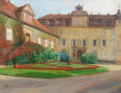 Schloßhof in Baden-Baden im September