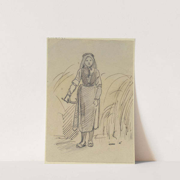 Schnitterin im Korn stehend by Jakob Fürchtegott Dielmann