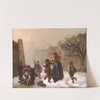 School Children Play Fighting in the Snow by Joseph Athanase Aufray