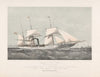 Schroefstoomschip Mariout et Hedjaz varend op zee Pijroscaphes en Fer à Helice Mariout et Hedjaz (1870-1874)