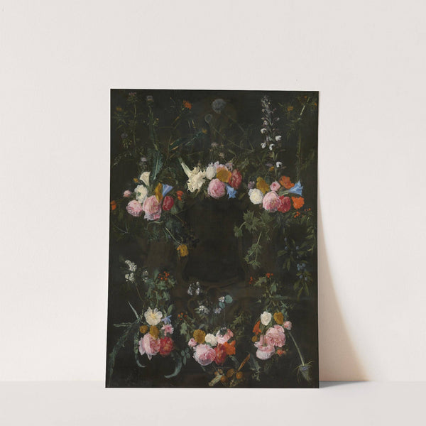 Sculpted cartouche adorned with flower garlands  (17th century) by Daniel Seghers
