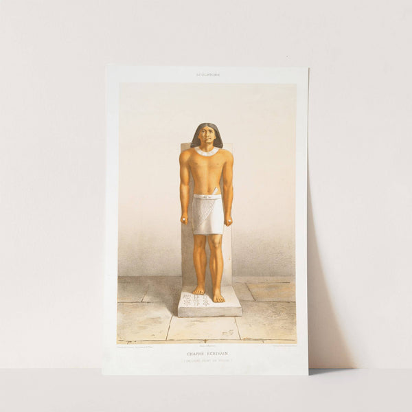 Sculpture; Chafré, écrivain (calcaire peint en rouge) by Émile Prisse d'Avennes