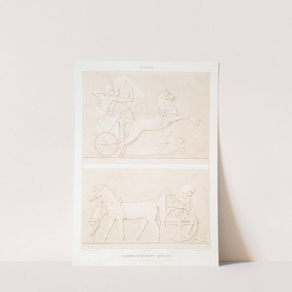 Sculpture; fragments de bas-reliefs ; attelages (Thèbes - XVIIIe. dynastie) by Émile Prisse d'Avennes