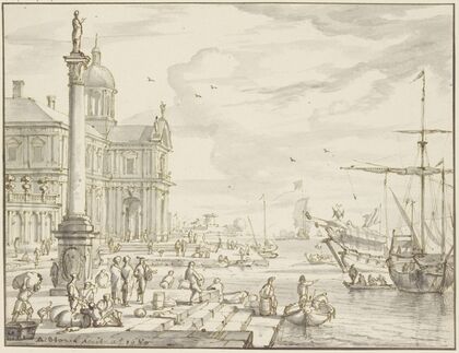 Seaport, a column on the left