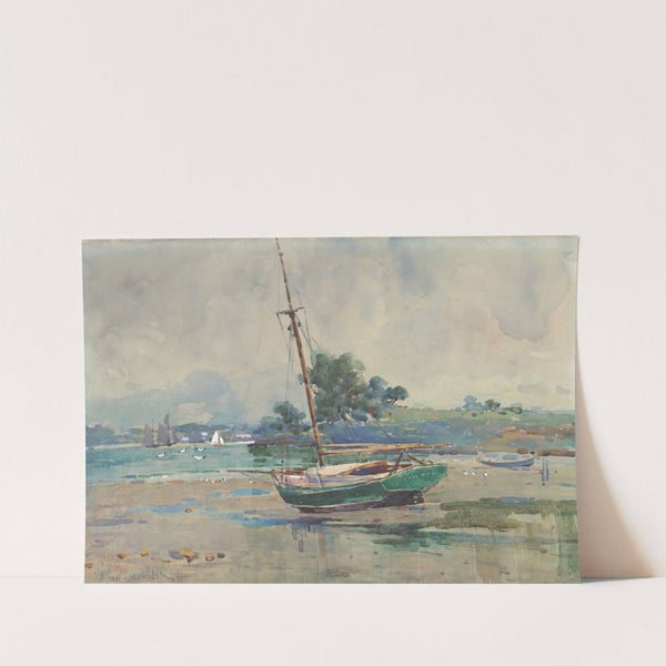Seascape with boat by Alfred Walsh