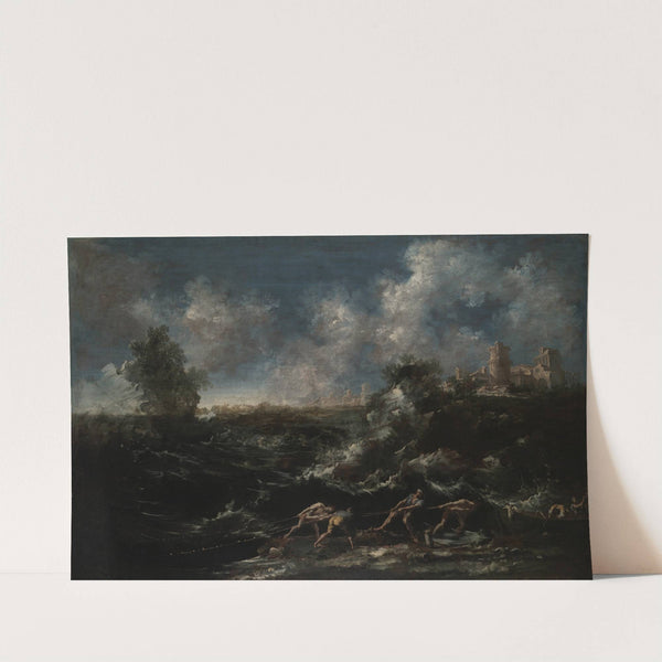 Seascape with Fisherman Pulling out Nets by Antonio Francesco Peruzzini