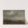 Seaside in Scheveningen with fishing boats by Simon de Vlieger