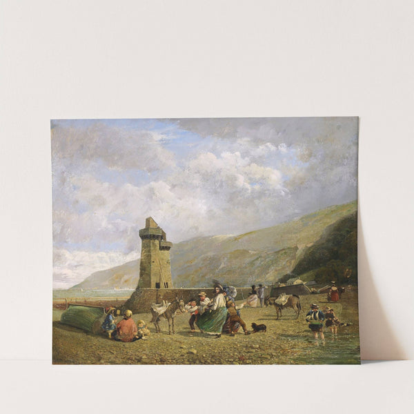 Seaside Pleasures & Players, Lynmouth Devon (1857) by Frederick Henry Howard Harris