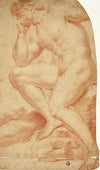 Seated Academic Male Nude in Profile to Left