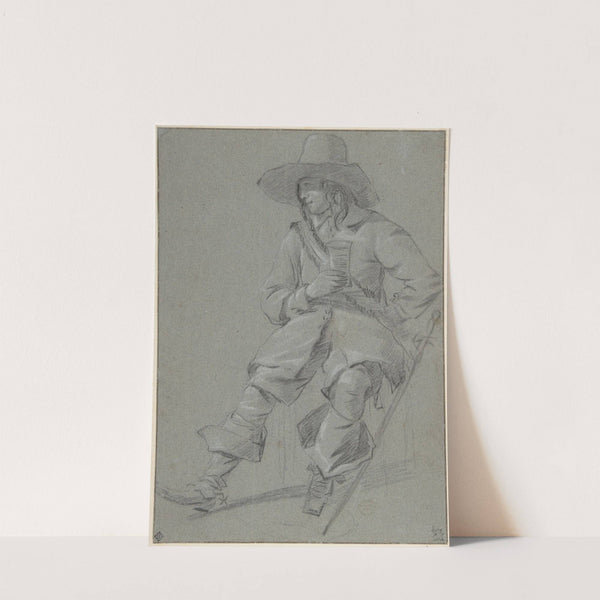 Seated Cavalier with Glass by Gabriel Metsu