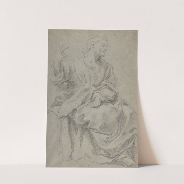 Seated Draped Male Figure by Giovanni Lanfranco