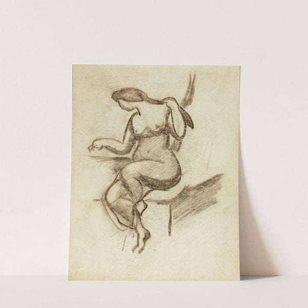 Seated Female Nude by Carl Newman