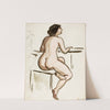 Seated Female Nude by Carl Newman