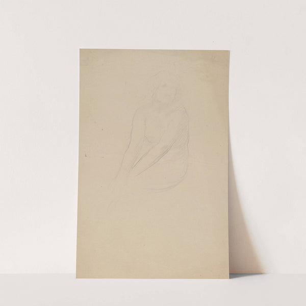 Seated female nude, body facing left, head facing right by Auguste Rodin