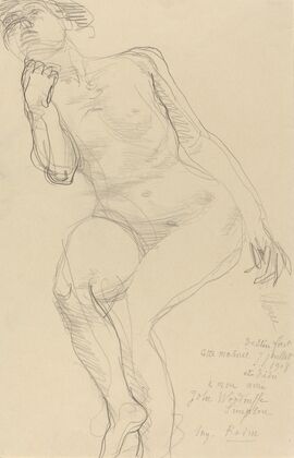Seated Female Nude Leaning to the Left