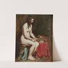 Seated Female Nude with Flowers in her Hair and a Still-Life by her Side by William Etty