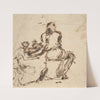 Seated Figure Receiving an Object Presented by a Smaller Figure by Domenico Gargiulo