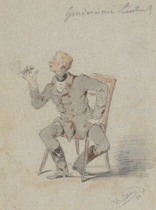 Seated Gendarmerie Lieutenant