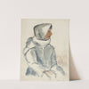 Seated Girl in a White Scarf in Profile by Zolo Palugyay