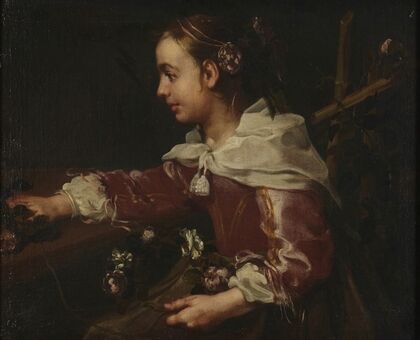Seated Girl with Wreaths of Roses