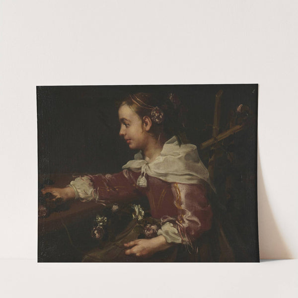 Seated Girl with Wreaths of Roses (ca. 1654-55) by Bernhard Keil