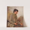 Seated hunter (after 1900) by Franz von Defregger