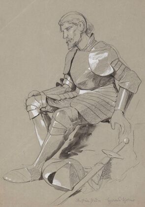 Seated Knight in Armour, with a Sword and a Helmet Lying at His Feet (1885 - 1900)