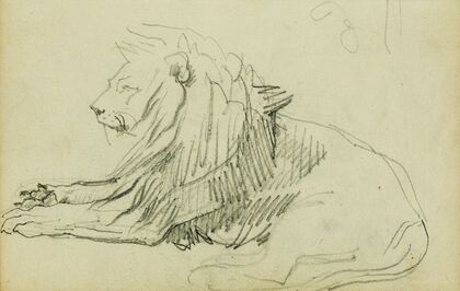 Seated lion