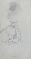 Seated male Figure and Figure in Profile (1860s)