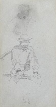 Seated male Figure and Figure in Profile (1860s)