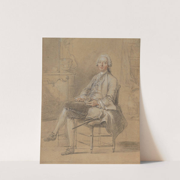 Seated Man Holding a Snuff Box (c. 1750-1760) by Louis Aubert