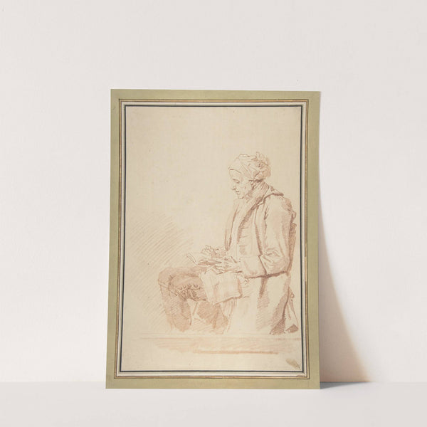Seated Man Reading by Jean-Honoré Fragonard