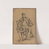 Seated Man with Baskets Holding Hat and Walking Stick (1813) by Thomas Barker