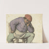 Seated Man, with his Left Foot on a Stove (1670 - 1685) by Adriaen van Ostade