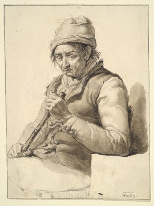 Seated Man with Stick