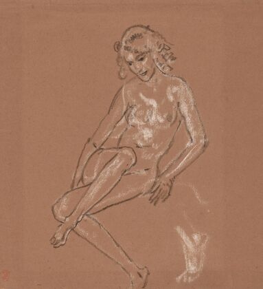 Seated Nude and a Foot