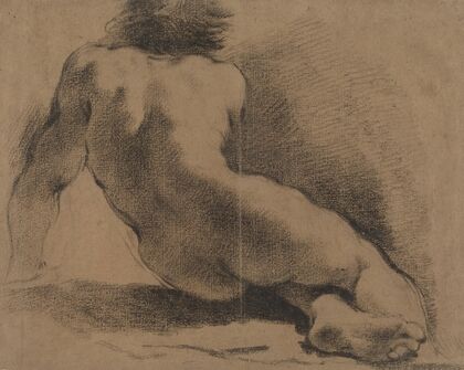 Seated Nude Boy Seen from the Back