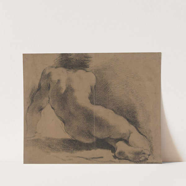 Seated Nude Boy Seen from the Back by Guercino