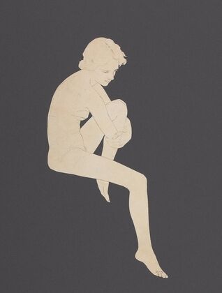 Seated Nude, preliminary Edison Mazda Lamps calendar