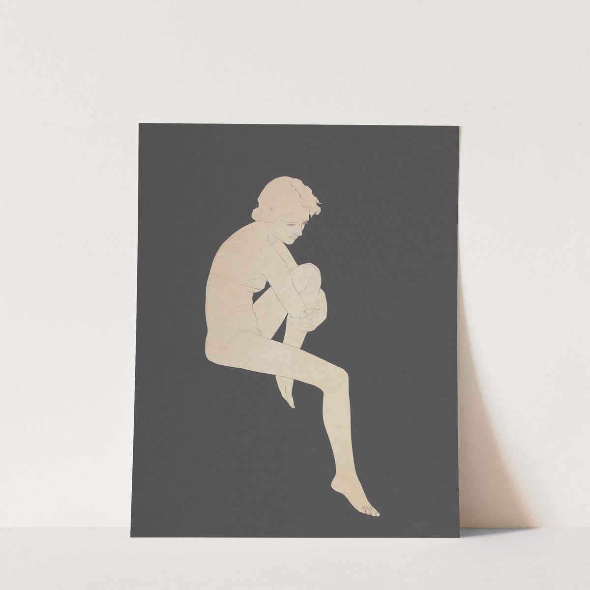 Seated Nude, preliminary Edison Mazda Lamps calendar (1921) by Maxfield Parrish